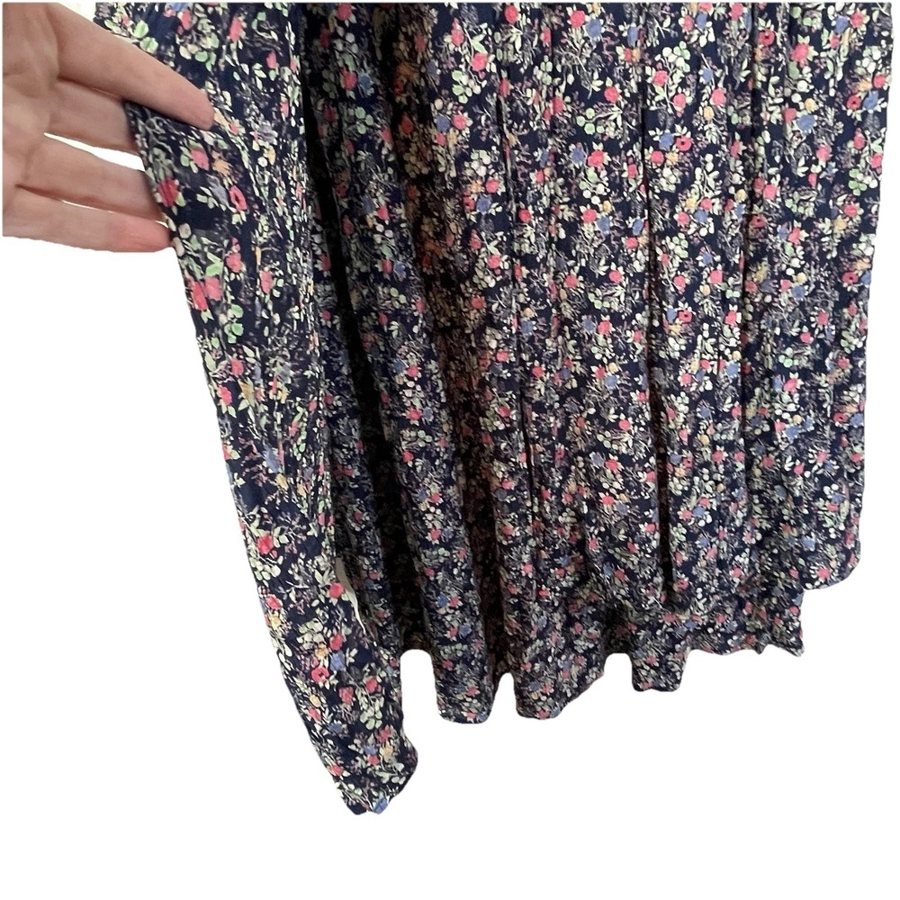 Vintage Dress To Kill Jane‎ Mohr Floral Navy Floral Dress Cottagecore Grannycore - Picture 9 of 16